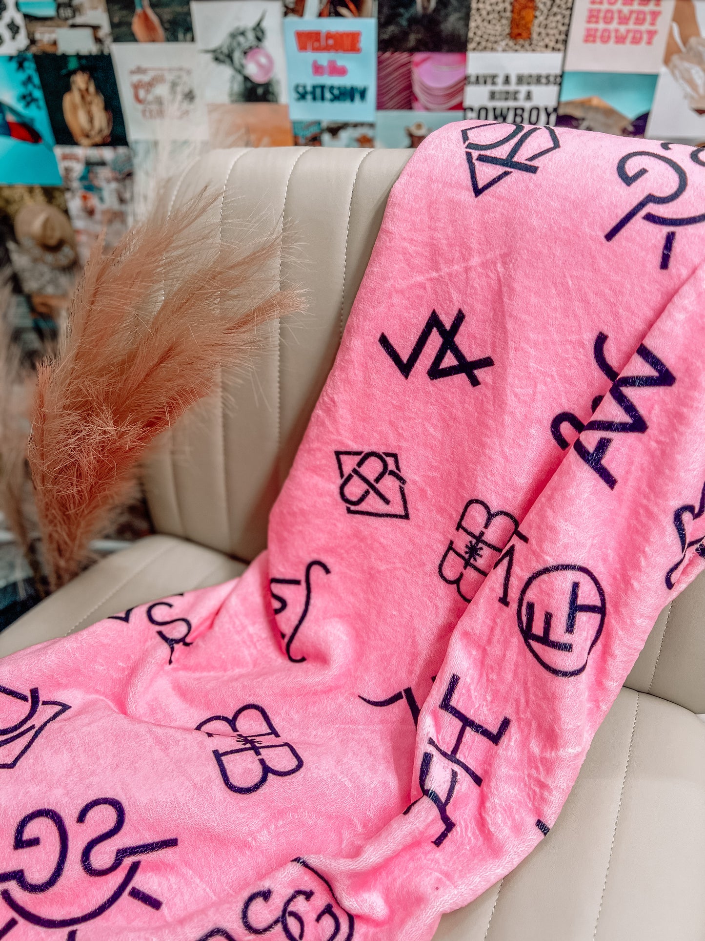 Pink Branded Throw