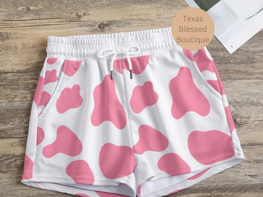 Pink Dairy Cow Shorts • PRE ORDER